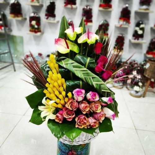 سبد گل رز برای نامزدی 6395