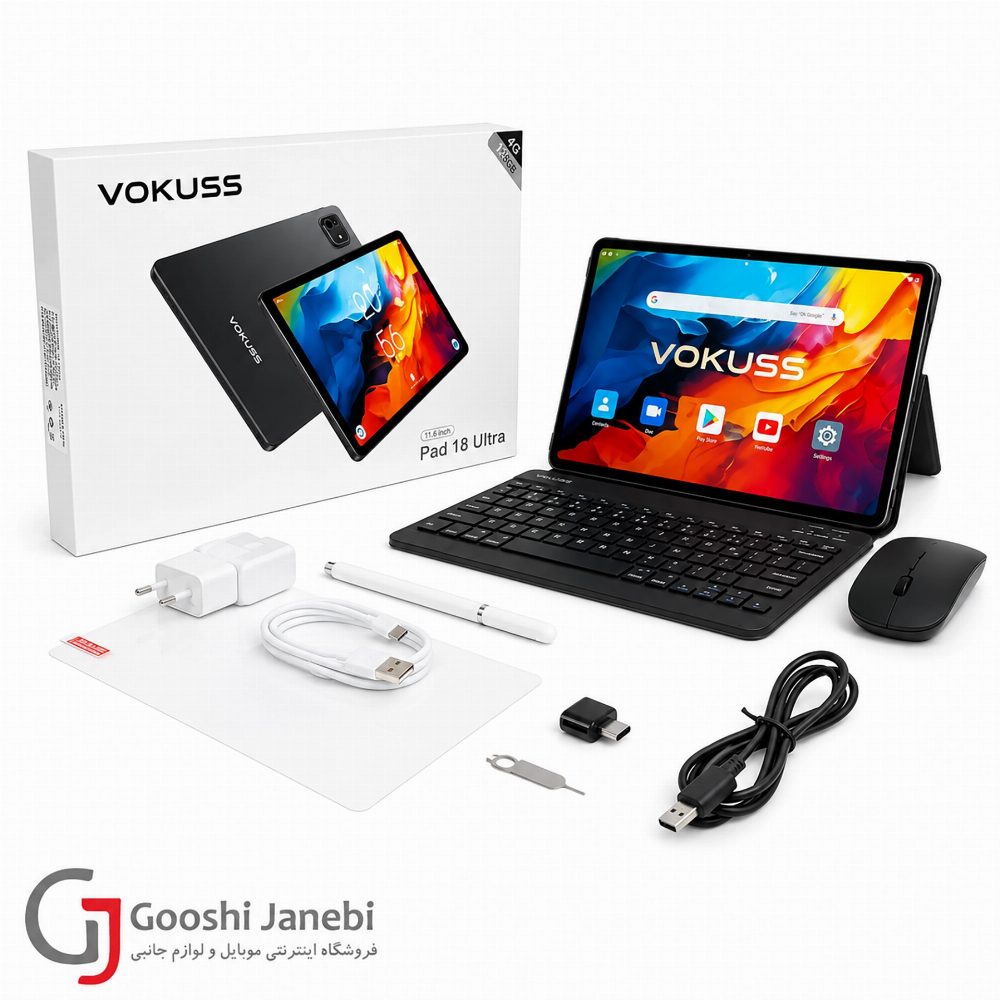 تبلت 11 اینچی Vokuss مدل Pad 18 Ultra ظرفیت 32 گیگابایت و رم 3 گیگابایت با گارانتی و کد ریجستری