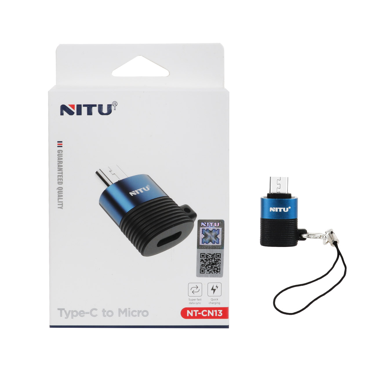 تبدیل NITU Type-C TO MicroUSB مدل CN13 – مشکی آبی کد k9889