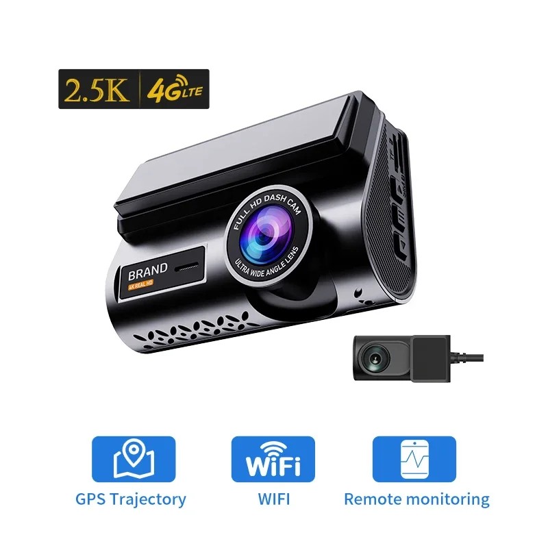 دوربین خودرو دو لنز 2K با 4G, وای فای و GPS ردیابی