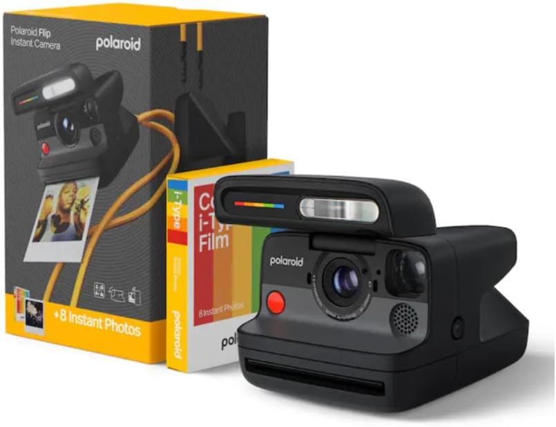 دوربین چاپ سریع Polaroid Flip با سیستم Hyperfocal، 4 لنز، فلاش و بسته 8تایی فیلم مشکی