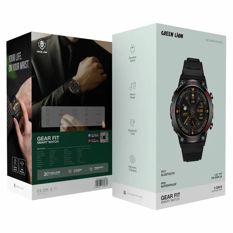 ساعت هوشمند گرین لاین مدل GEAR FIT رنگ مشکی