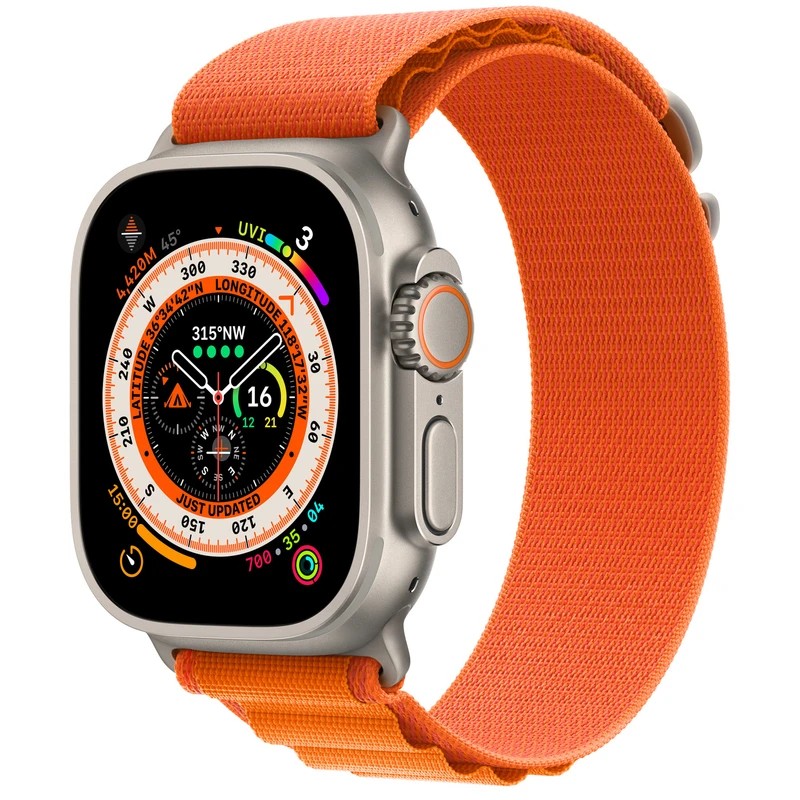 ساعت هوشمند اپل مدل Ultra Titanium Orange Alpine Loop L 49mm
