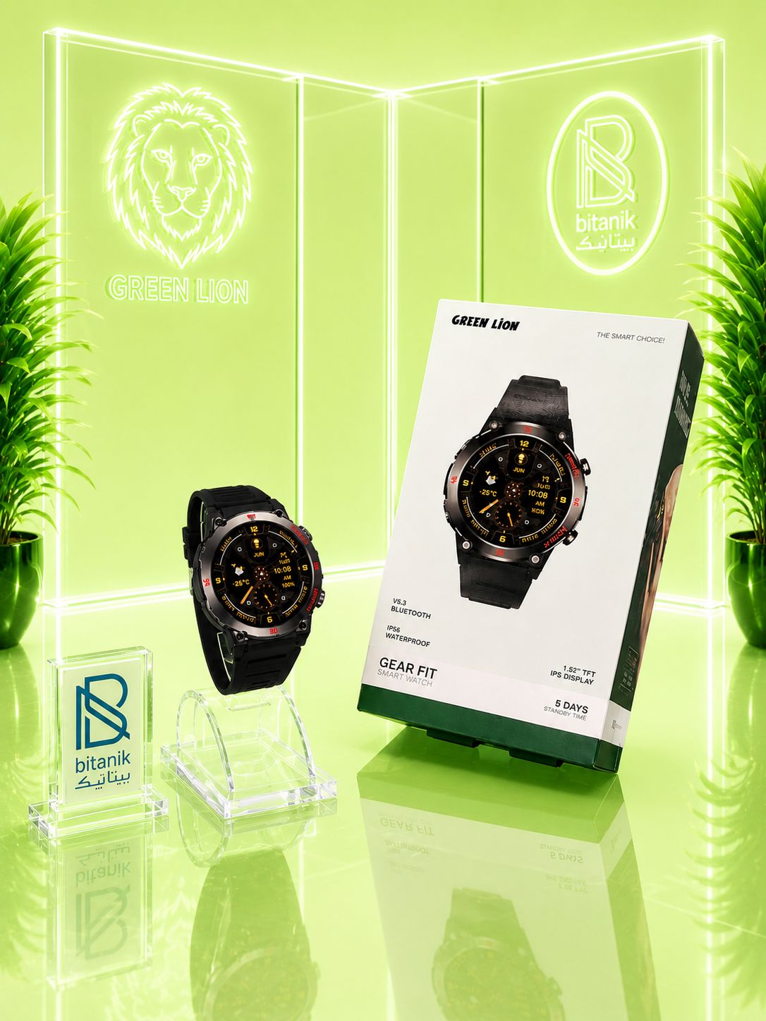 ساعت هوشمند Green Lion مدل GEAR FIT مشکی