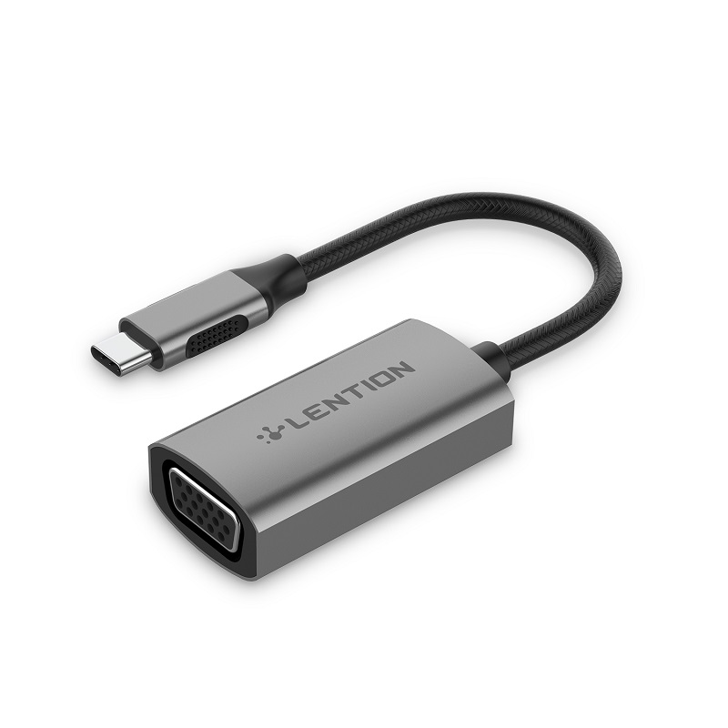 تبدیل USB-C به VGA 1080p لنشن مدل CU606 Lention USB-C to VGA 1080p Adapter CU606