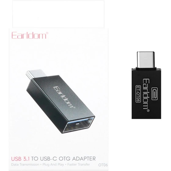 تبدیل OTG Type-C Earldom مدل ET-OT06 پک دار -مشکی