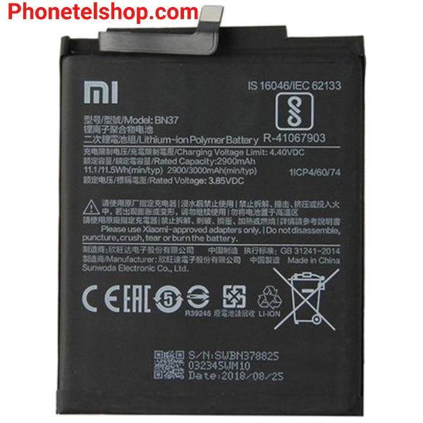باتری گوشی موبایل موبایل شیائومی ردمی 6 battery mobile xiaomi redmi 6 BN37