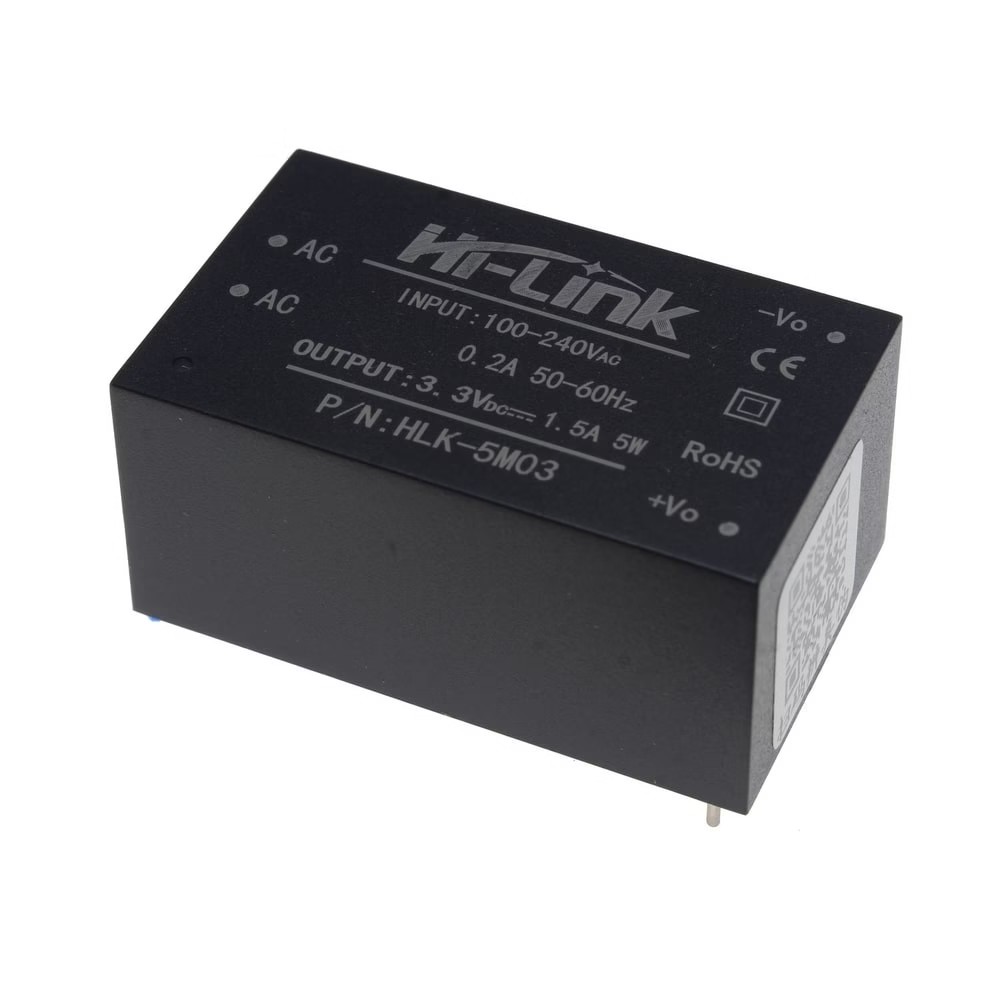 HLK-5M03 | مبدل 220 ولت AC به 3.3 ولت DC با حداکثر جریان 1.5 آمپر