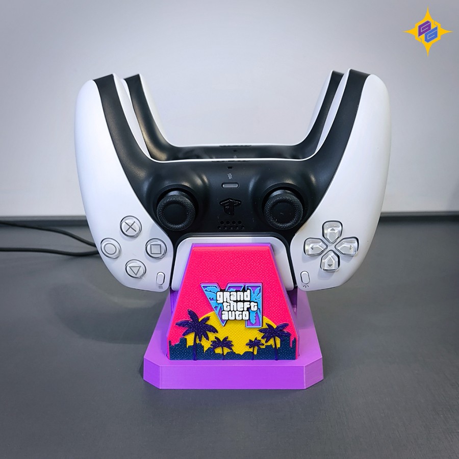 داک شارژ دوگانه دسته PS5 طرح جی تی ای 6 | GTA VI Dual PS5 Controller Charging Dock