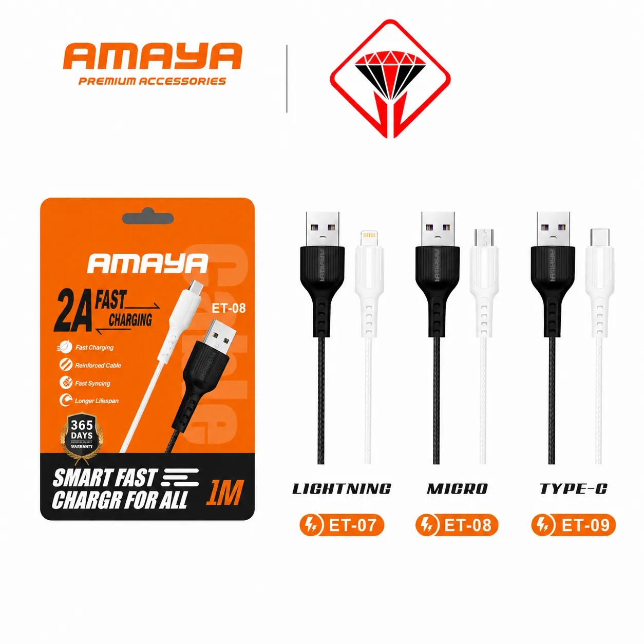 کابل شارژرAMAYA ET07 IOS 1M