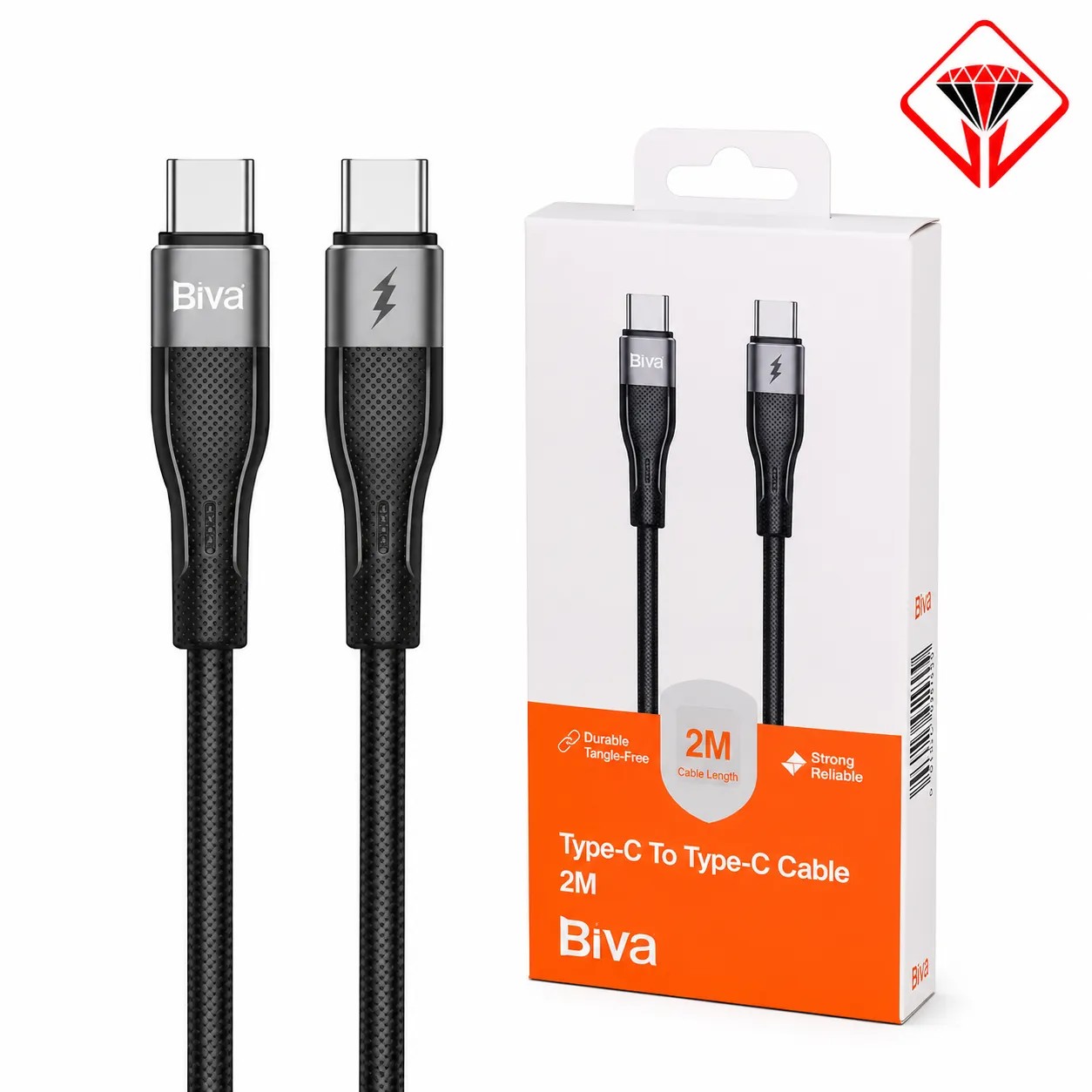 کابل شارژرBIVA C20CC TYPE C TO TYPE C