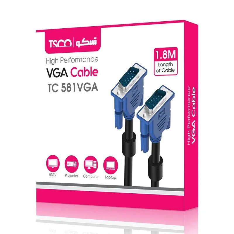 کابل تسکو TSCO VGA CABLE TC 581VGA 1.8m
