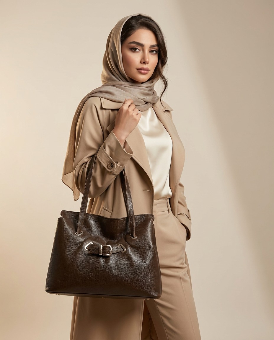 کیف چرم زنانه استایل پرادا