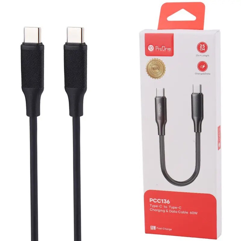 کابل پاوربانکی Type C به Type C برند Pro-one مدل PCC141