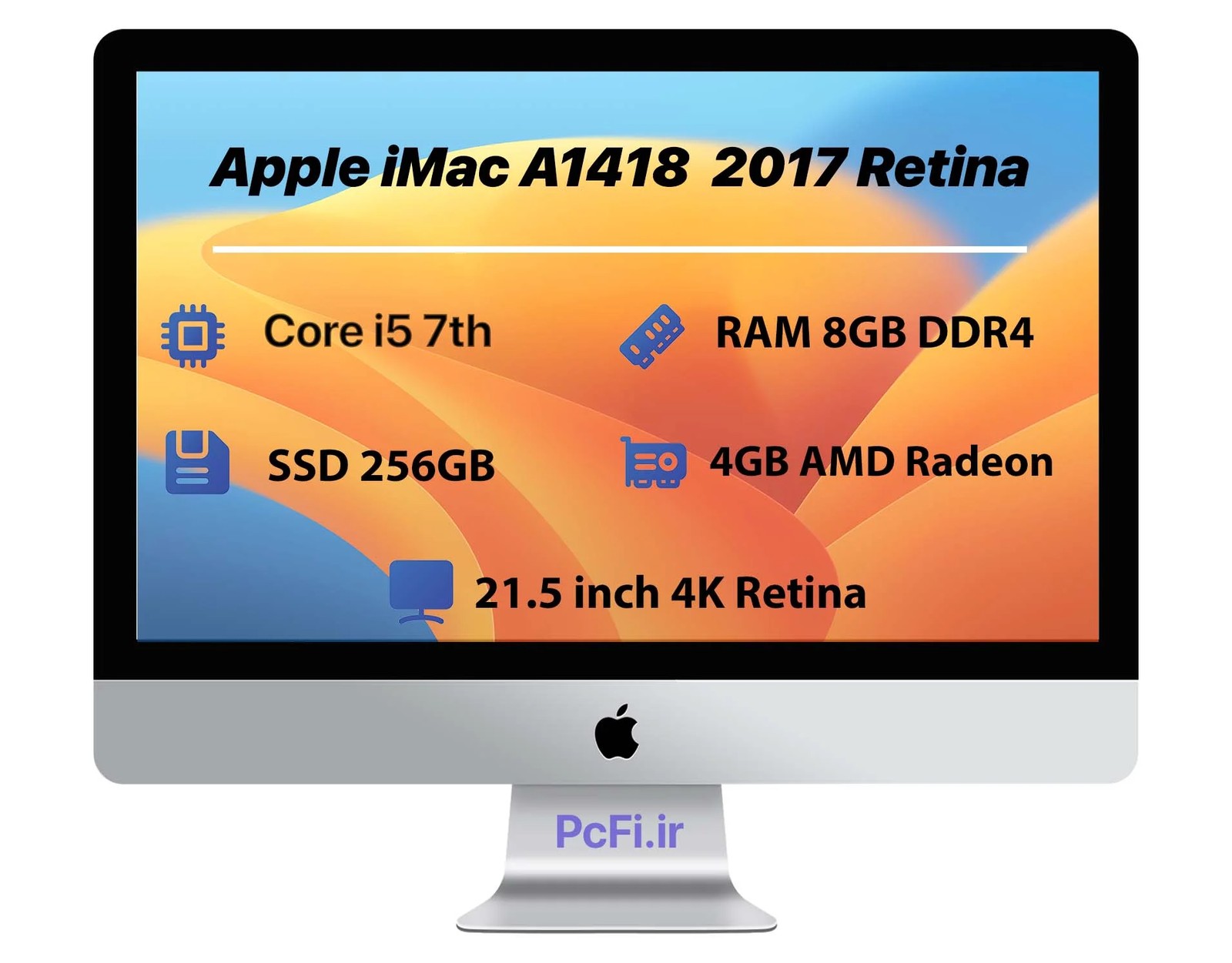 Apple iMac A1418 21.5 inch 4K 2017 | i5-RAM 8GB-SSD 256GB-VGA 4GB