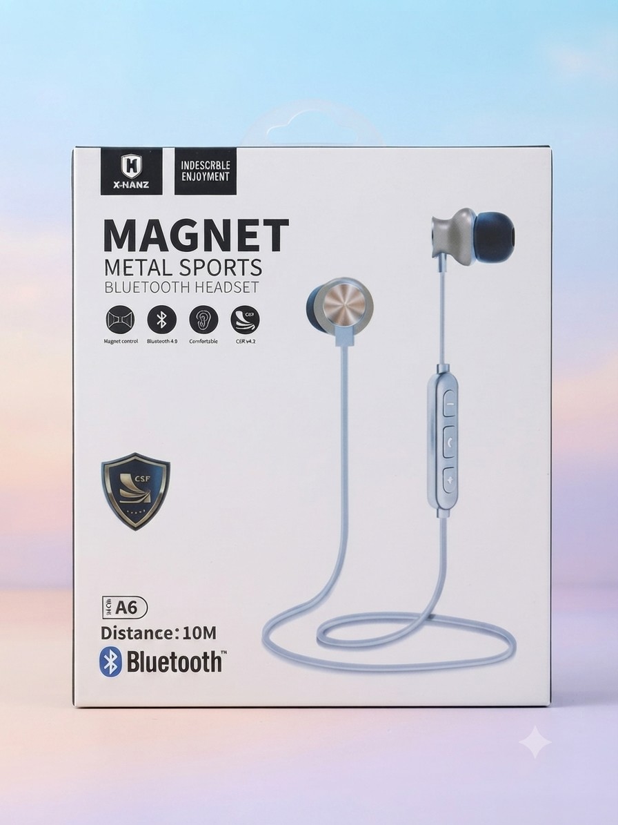 نک بند (هندزفری گردنی) XHANZ MAGNET METAL SPORT BLUETOOTH HEADSET A6