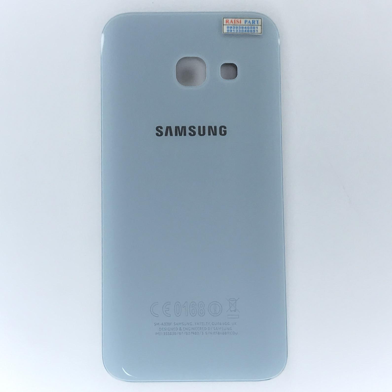 BACKCOVER-MOBILE-SAMSUNG A320 GALAXY A3 2017 SILVER BLUE