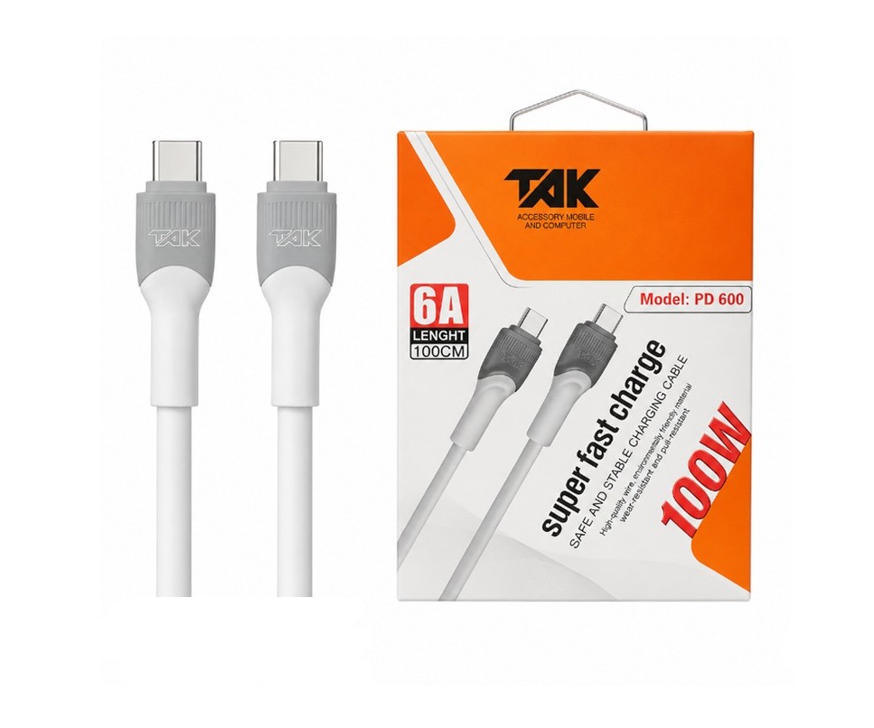 کابل شارژ 2سر تایپ سی تک PD600 TAK
