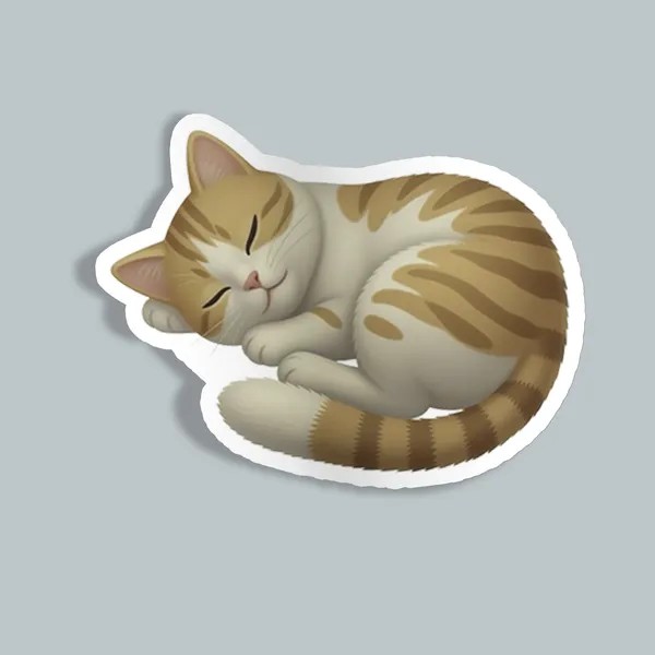 استیکر Tabby cat sleeping