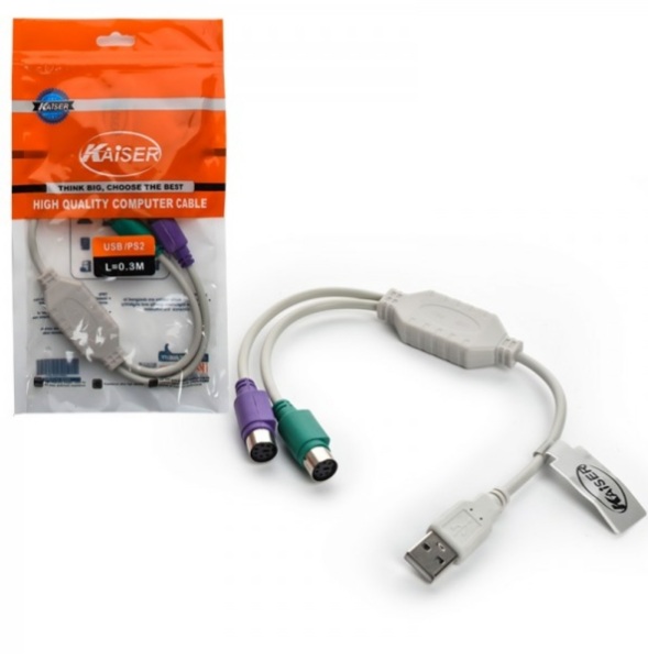 کابل تبدیل برددار PS2 به USB کایزر طول 0.3متر