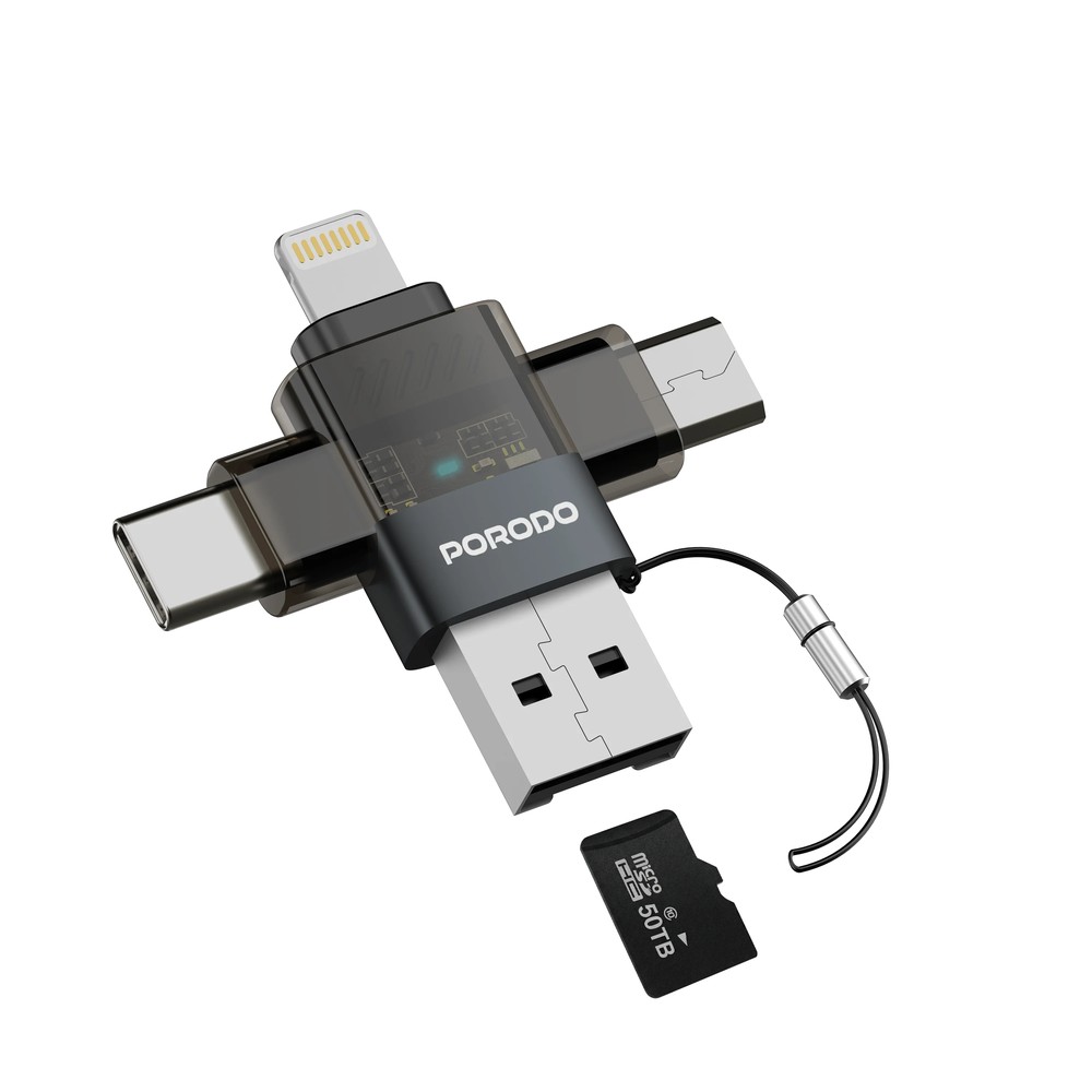 مبدل چندکاره Porodo MiniLink Transparent OTG Adapter