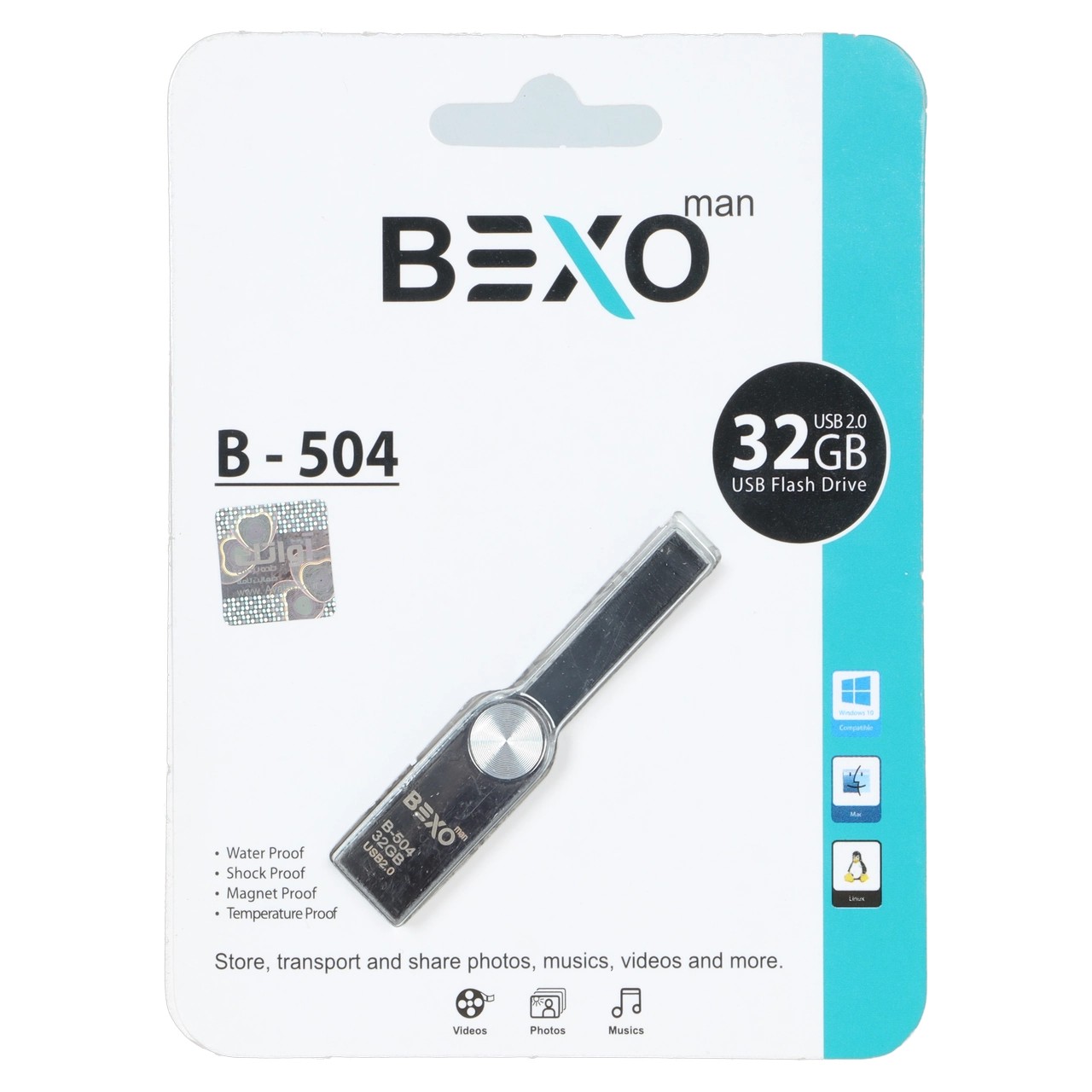 BEXO B-504 USB2.0 Flash Memory-32GB (گارانتی داده پردازی آواتک) مشکی