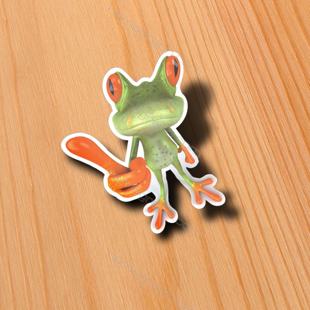 برچسب مینی طرح 3d frog