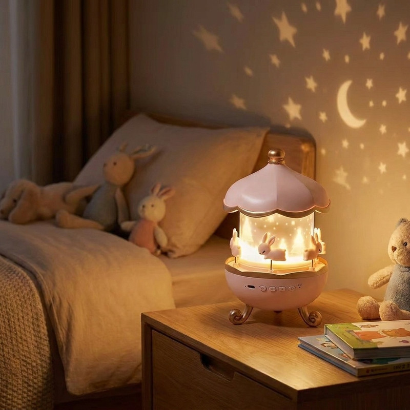 چراغ خواب پروژکتور خرگوشی Bunny Carousel