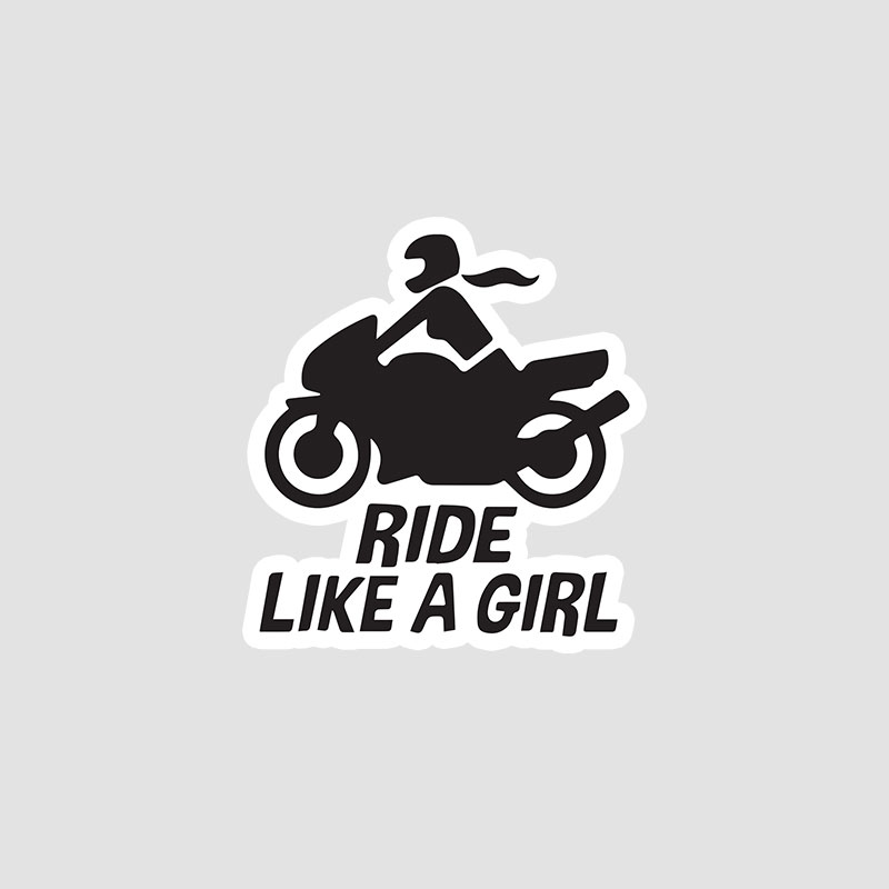 استیکر Ride Like a Girl طرح موتورسواری