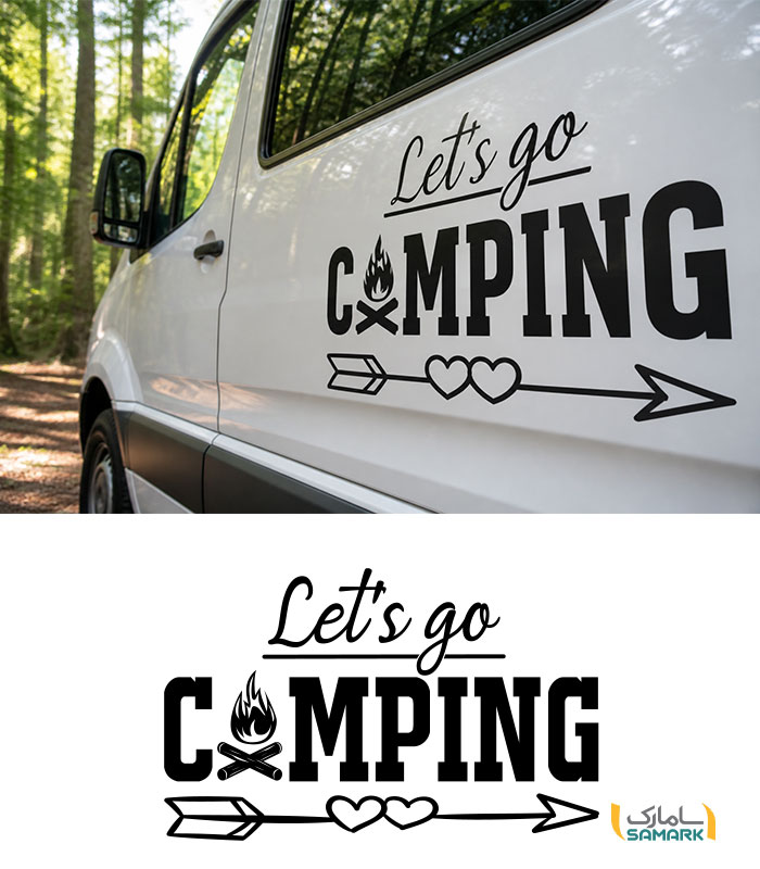 استیکر Let’s Go Camping