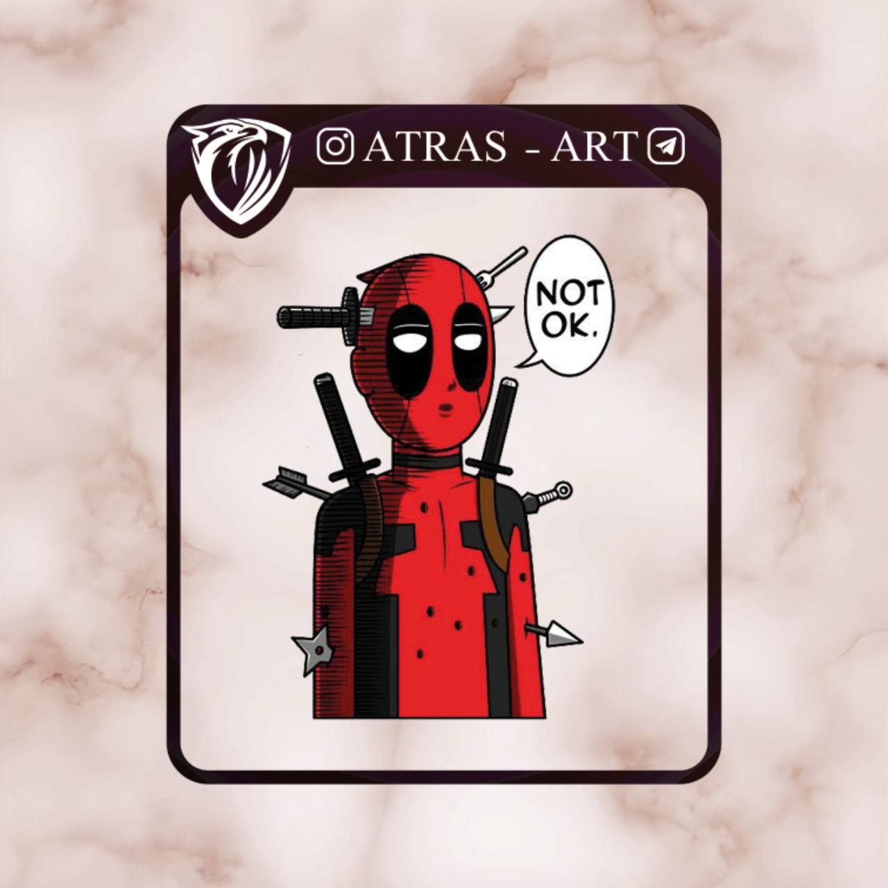 استیکر برجسته طرح ددپول نوشته فان (Deadpool)