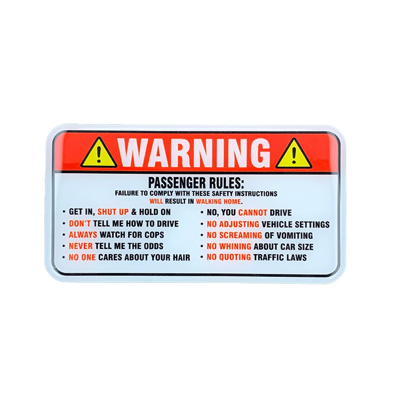استیکر ژله ای WARNING – سایز 12 سانت