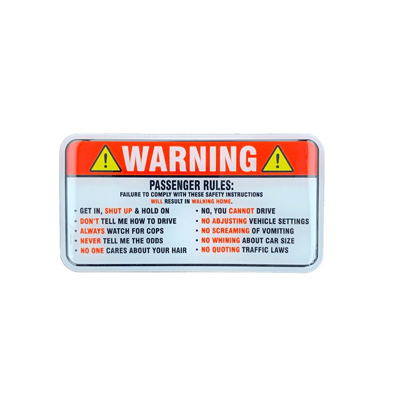 استیکر ژله ای WARNING – سایز 9 سانت