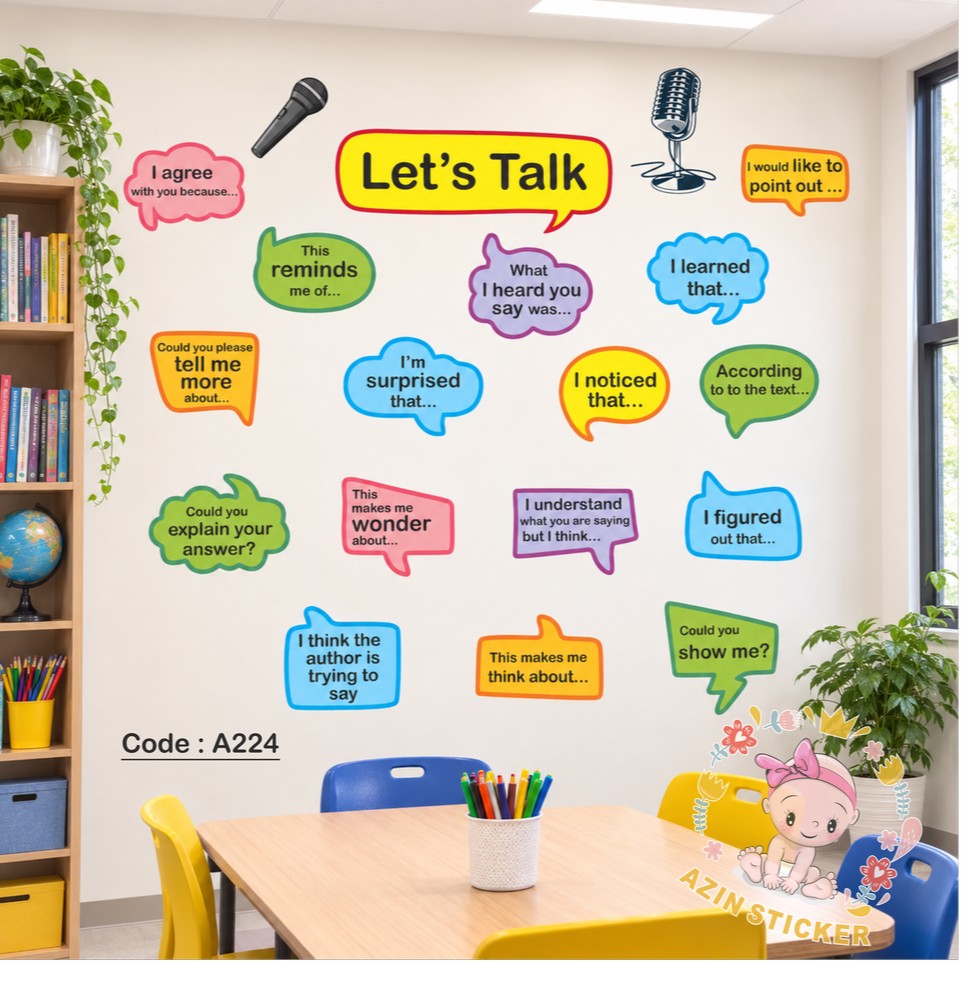 استیکر دیواری طرح Let's Talk کد A224