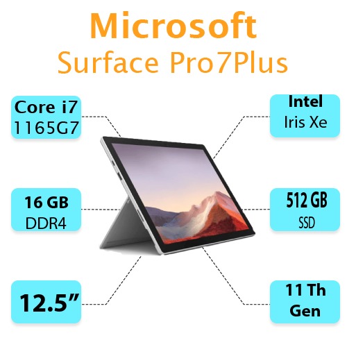 مایکروسافت سرفیس استوک مدل Surface Pro 7 Plus i7-11/16/512