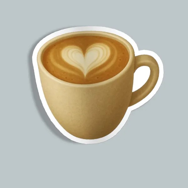 استیکر heart ship latte