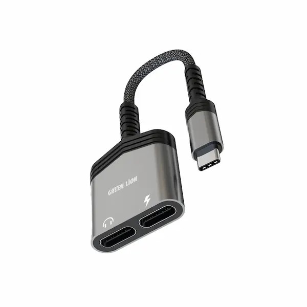تبدیل 2 در 1 گرین لاین USB-C به USB-C برای شارژ و اتصال صدا