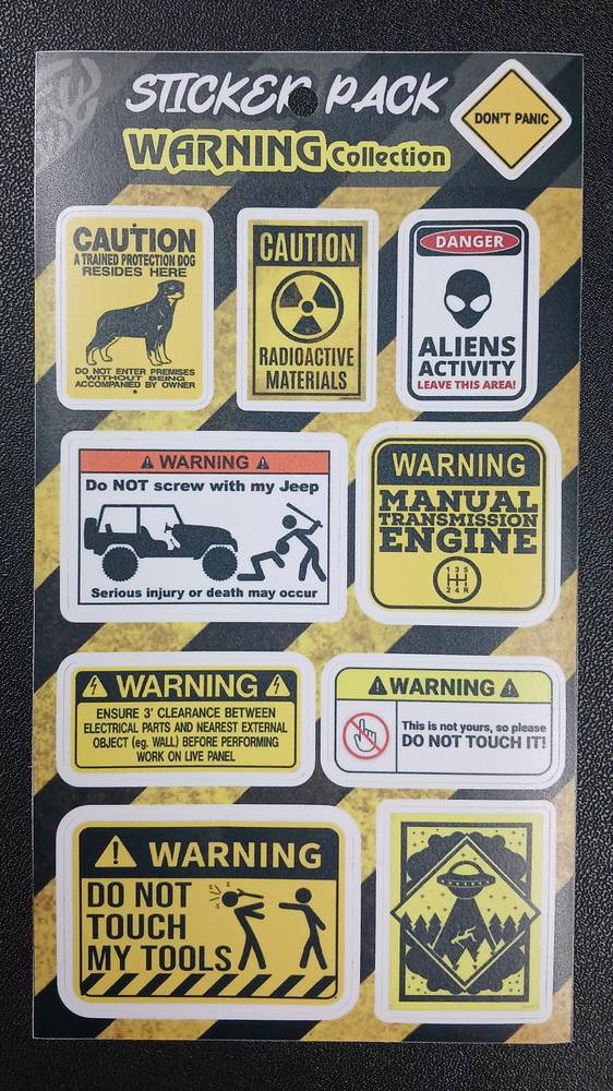 استیکر طرح warning