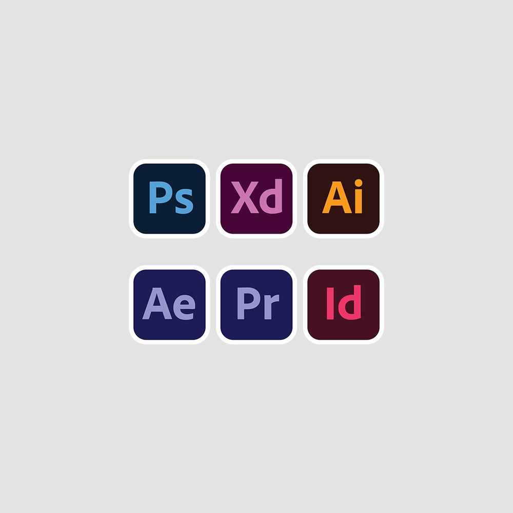 میکرواستیکر لوگوی برنامه‌های adobe