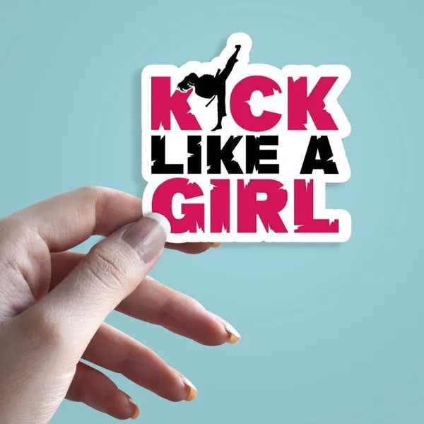استیکر متن kick like a girl