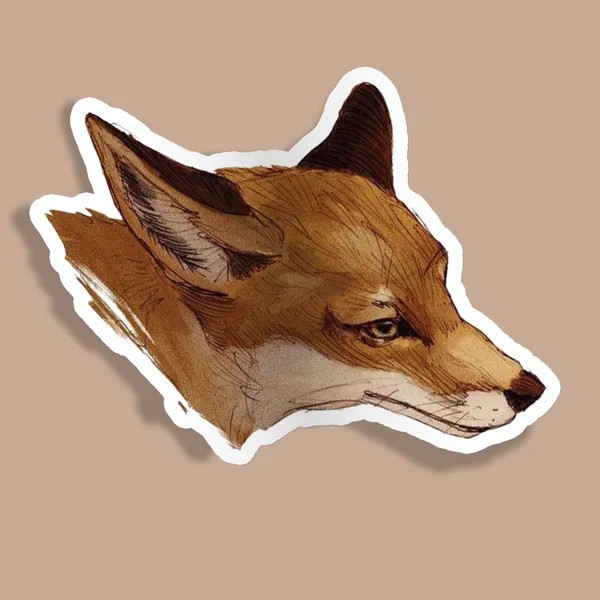 استیکر Fox drawing