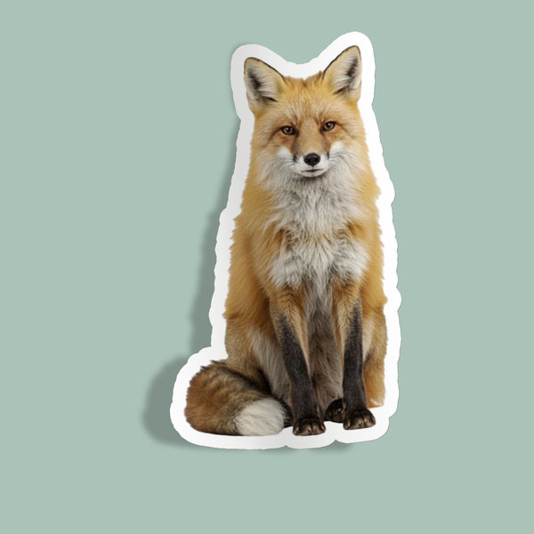استیکر Fox sitting politely