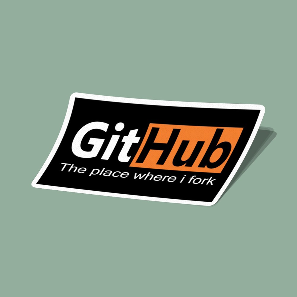 استیکر گیت‌هاب GitHub جایی که فورک می‌کنم