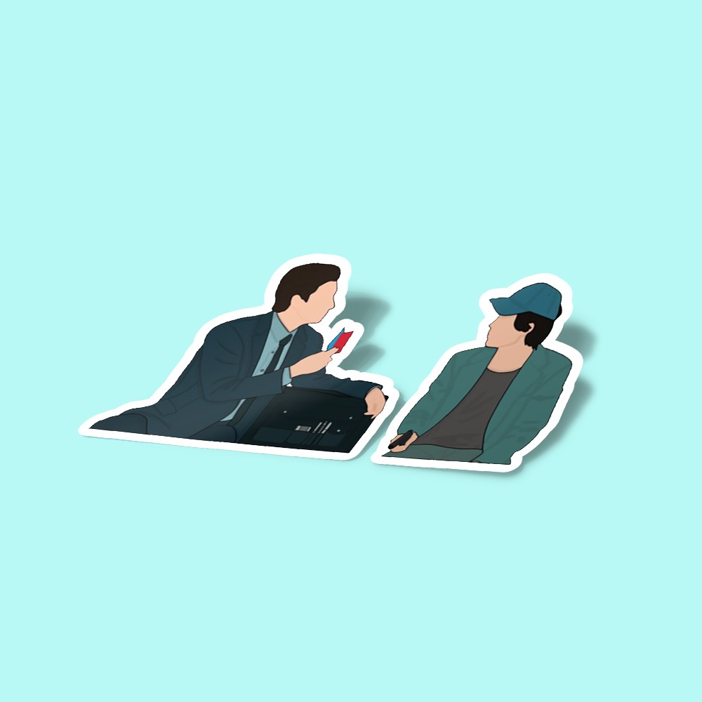 استیکر Squid game - Gong yoo + lee sung jae
