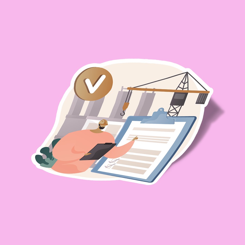 استیکر Construction quality control