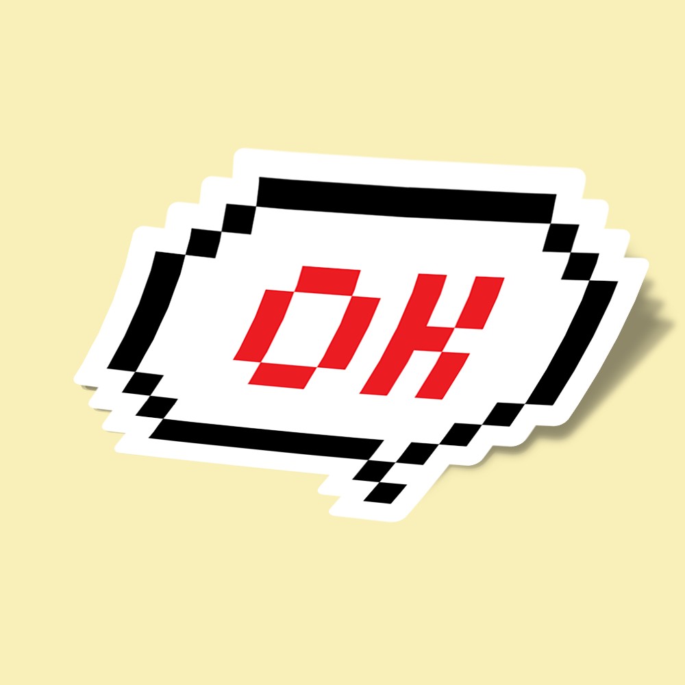 استیکر pixel art ok