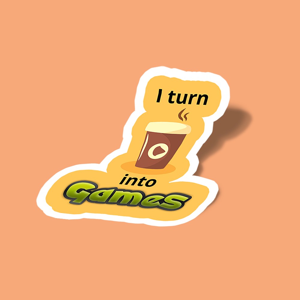 استیکر turn coffee into games