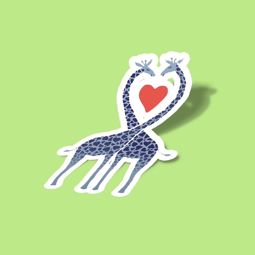 استیکر Giraffes in Love