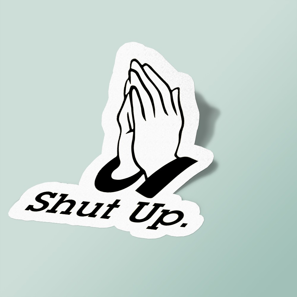استیکر please shut up