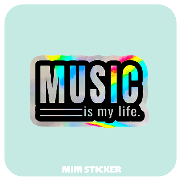 استیکر متالایز music is my life